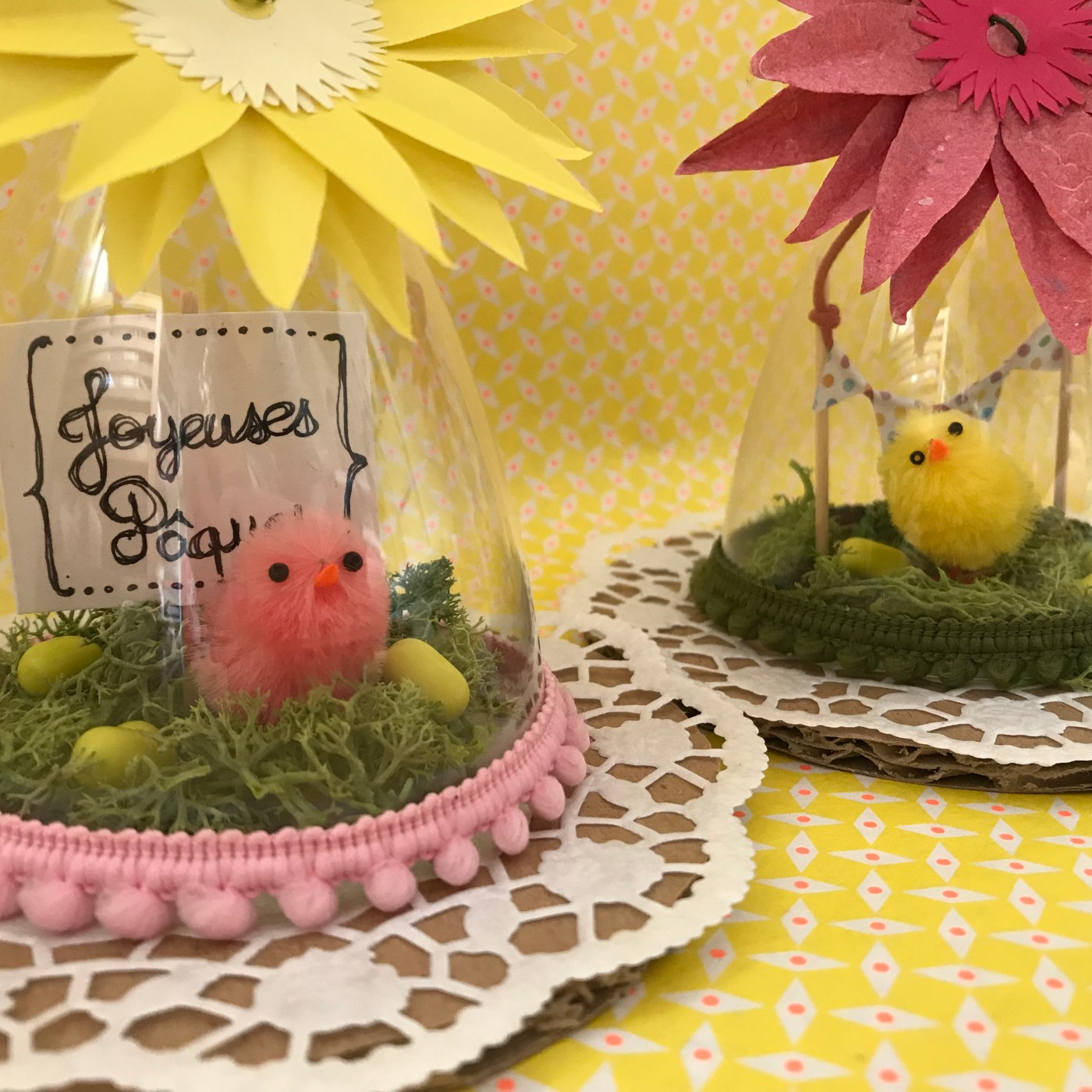 Pâques sous cloches déco de Pâques DIY recyclage