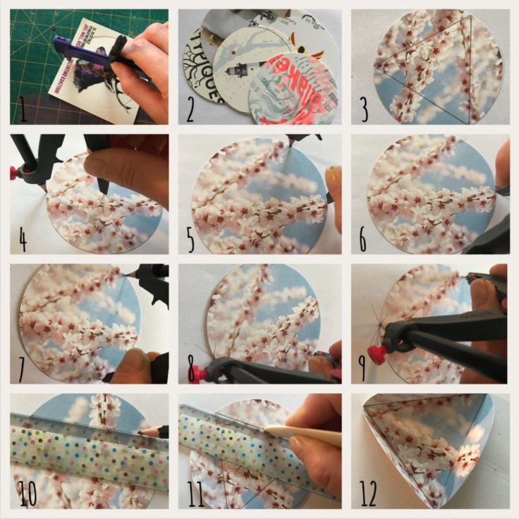 Mobile- flyer recyclage papier origami craft bricolage enfant DIY Pas à pas 1