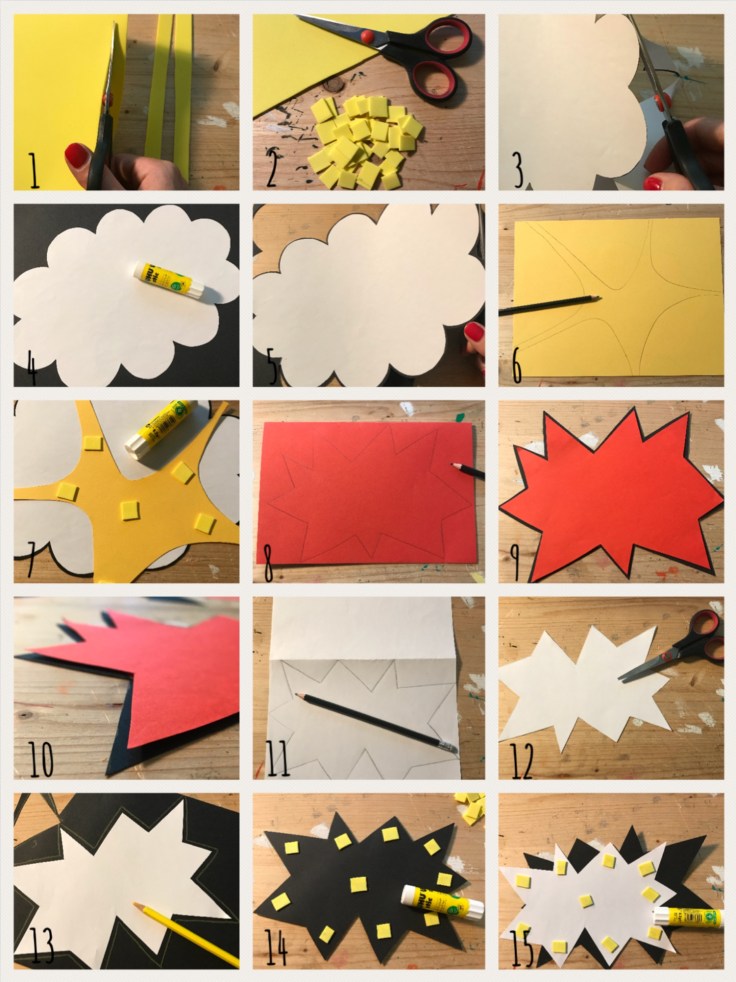 Super papa diy bricolage craft carte pop-up fête des pères comics super héros  Pas à pas 1