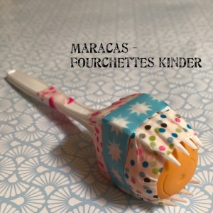 Maracas fourchettes Kinder et sinon Instrument de musique recyclage craft DIY bricolage enfant