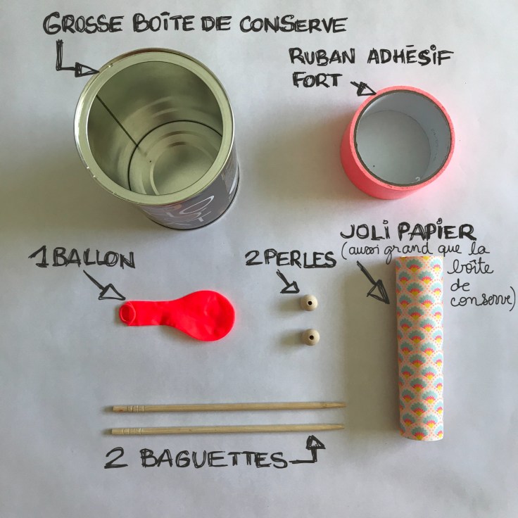 A tambours battants recyclage boite de conserve fête de la musique DIY craft bricolage enfant Fiche matériel 