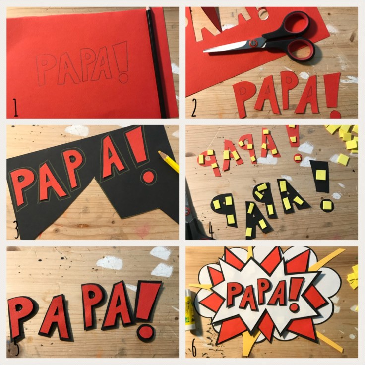 Super papa diy bricolage craft carte pop-up fête des pères comics super héros  Pas à pas 2