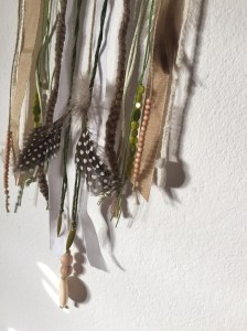 Attrape rêves indien diy bricolage enfant craft plumes ruban Et sinon vert