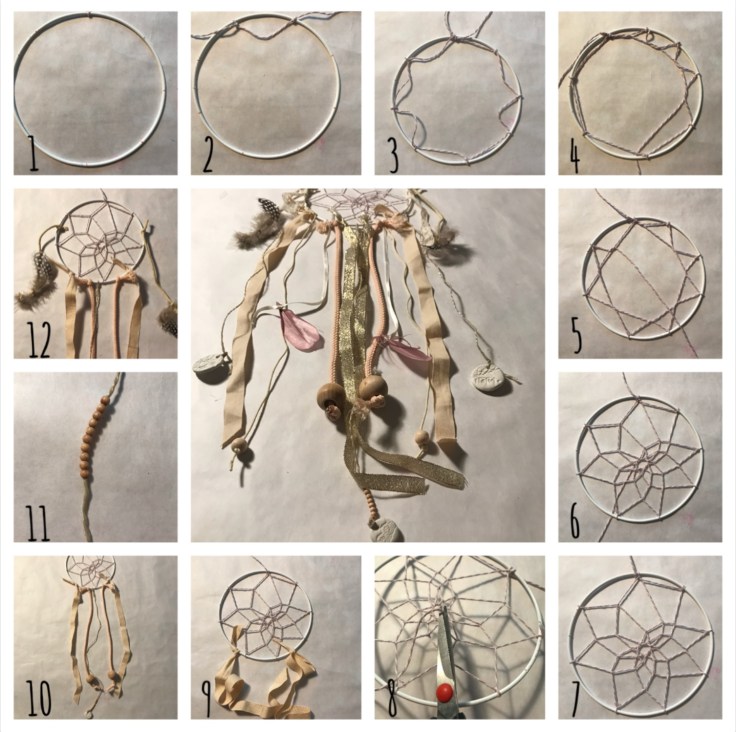 Attrape rêves indien diy bricolage enfant craft plumes ruban Pas à pas