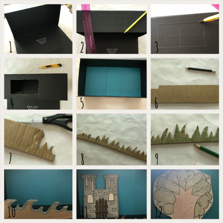 Petit théâtre d’été simplissime DIY bricolage enfants craft recyclage jeu fait maison imagination créativité Pas à pas théâtre et decors