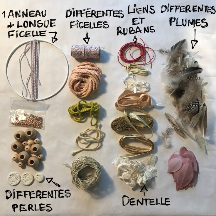 Attrape rêves indien diy bricolage enfant craft plumes ruban Fiche materiel