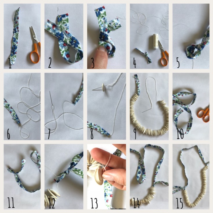 Le collier de Josiane diy bricolage en famille craft enfant ruban graines de courges Pas à pas