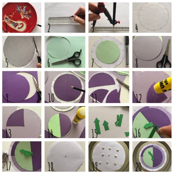 Quelle heure est-il madame Persil ? DIY bricolage enfant caftan for kids apprentissage horloge ludique en papier recyclage Pas à pas 1