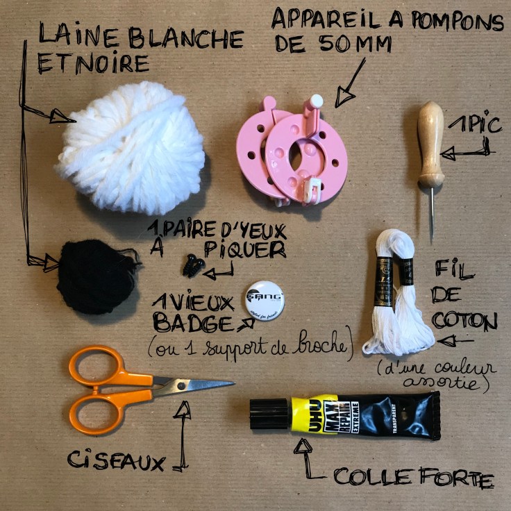 Nounours polaire broché en vue - broche - laine - pompon animal - bricolage enfant - DIY - craft for kids - Fiche materiel