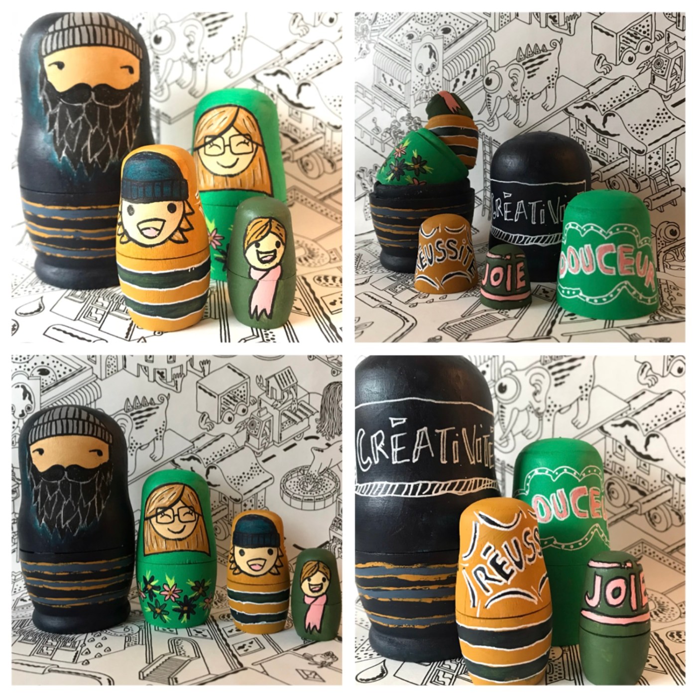 Tous nos vœux de bonne année - poupées gigognes personnalisé - cadeaux - vœux - peinture - bricolage enfant - craft for kids - DIY - Image à la une