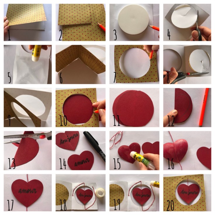 Petit message à gratter pour Valentin - DIY - bricolage enfant - craft for kids - saint Valentin - carte à gratter - message d’amour -message secret - cœur - cœur qui tourne - Pas à pas carte