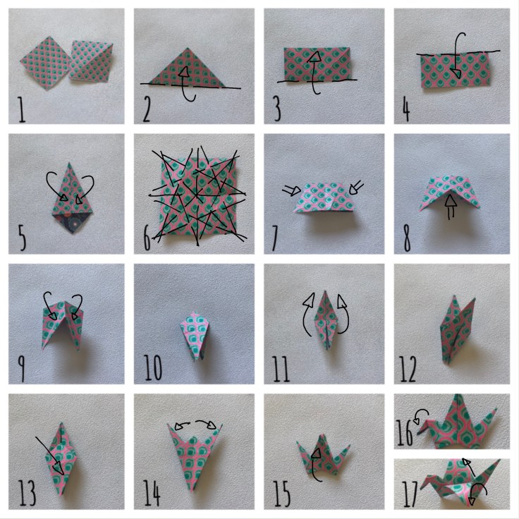 Une hirondelle ne fait pas le printemps- bricolage enfant - DIY - craft for kids - déco sou cloche - printemps - origami - oiseaux - branchages - plastique dingue - pas à pas origami 2