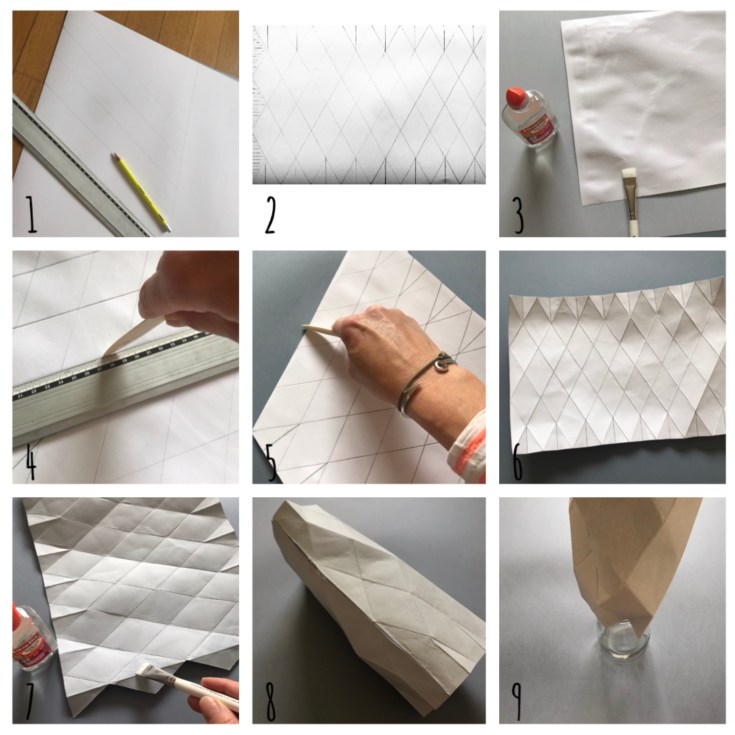 Vase « origamiesque » DIY - bricolage enfant - craft for kids - vase - origami - recyclage - papier - Pas à pas