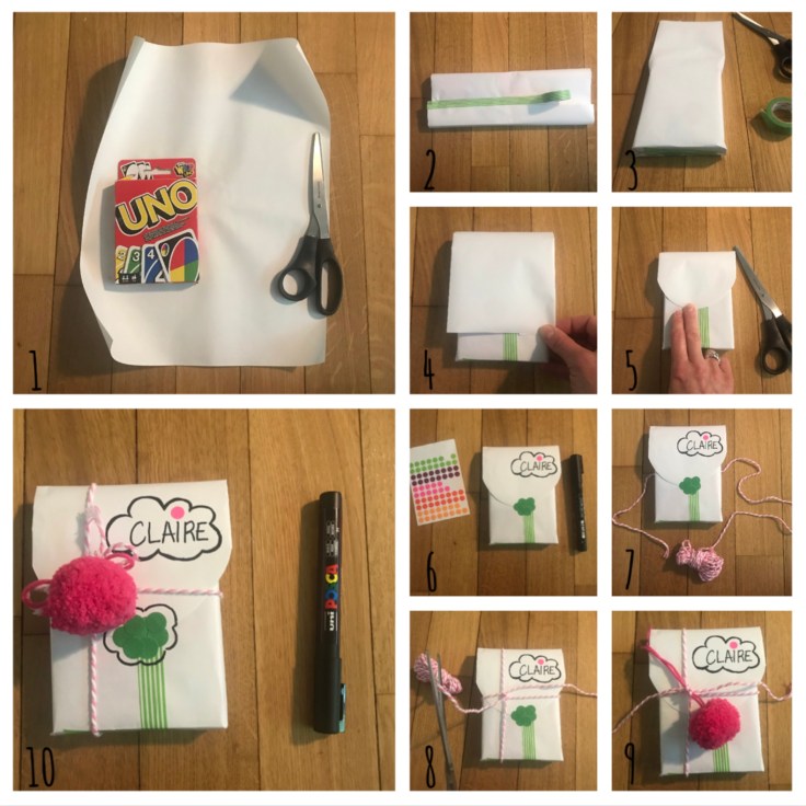 Emballé c’est pesé - DIY - bricolage enfant - craft for kids - emballage cadeaux rigolo - papier - anniversaire - pas à pas enveloppe