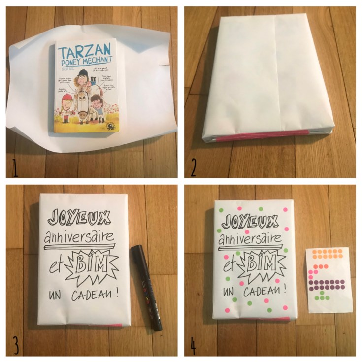 Emballé c’est pesé - DIY - bricolage enfant - craft for kids - emballage cadeaux rigolo - papier - anniversaire - pas à pas