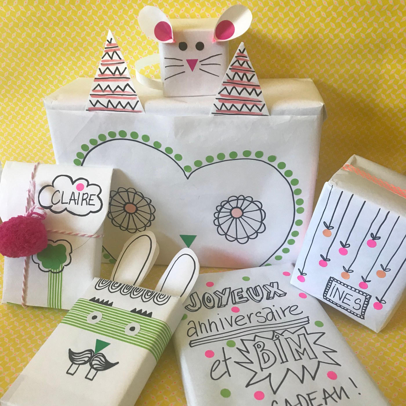 Emballé c’est pesé - DIY - bricolage enfant - craft for kids - emballage cadeaux rigolo - papier - anniversaire - image à la une