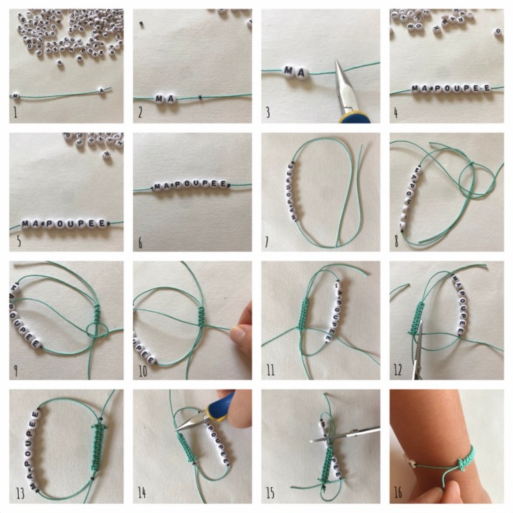DIY - bricolage enfant - craft for kids - bracelet à message - été - perles alphabet - Pas à pas