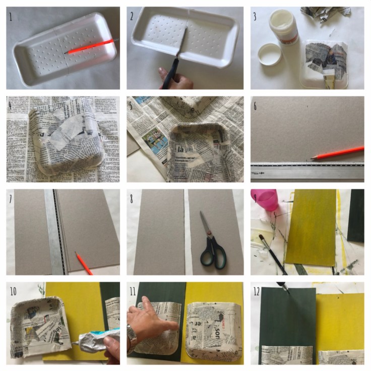 Recycler pour mieux ranger - bricolage enfant - DIY - craft for kids - rangement - recyclage - barquette en polystyrène - vernis colle - peinture - Pas à pas