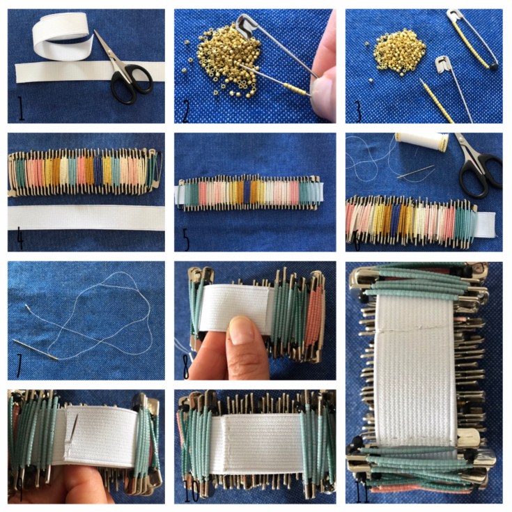 Bracelet africain miyuki - DIY - bricolage enfant - craft for kids - bracelet africain -perles - perles miyuki - épingles à nourrice - Pas à pas