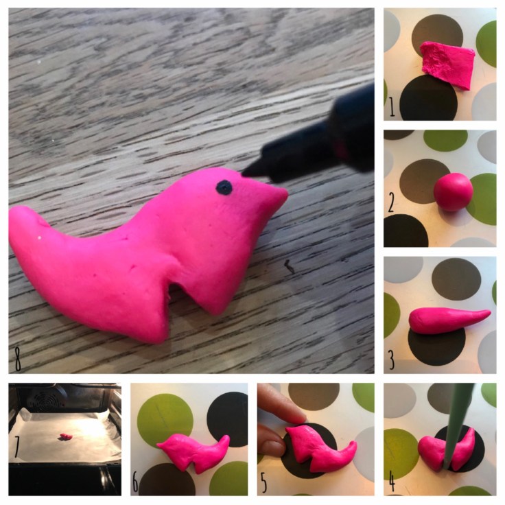 Un oiseau sur ma tasse -DIY - bricolage enfant - craft for kids - pâte fimo - thé - Pas à pas